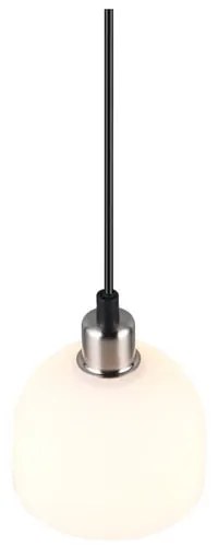 Lampa wisząca w biało-srebrnym kolorze ze szklanym kloszem ø 12 cm Molly – Trio