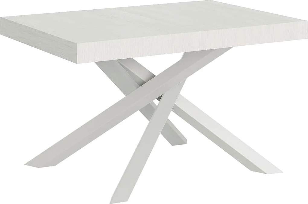 Stół rozkładany 120/224x90 cm Volantis frassino biała nogi białe