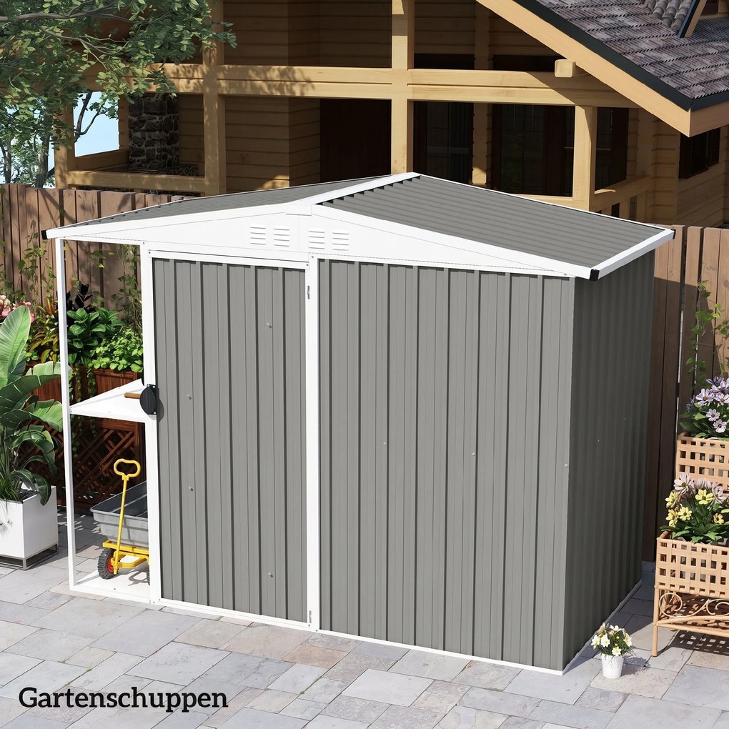 Outsunny 12 szt. blach trapezowych 129x45cm 7m² ocynkowana blacha dachowa 0,25 mm odporna na warunki atmosferyczne Jasnoszary | Aosom PL