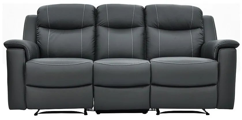 Kanapa skórzana 3-osobowa EVASION z funkcją relax - Szary