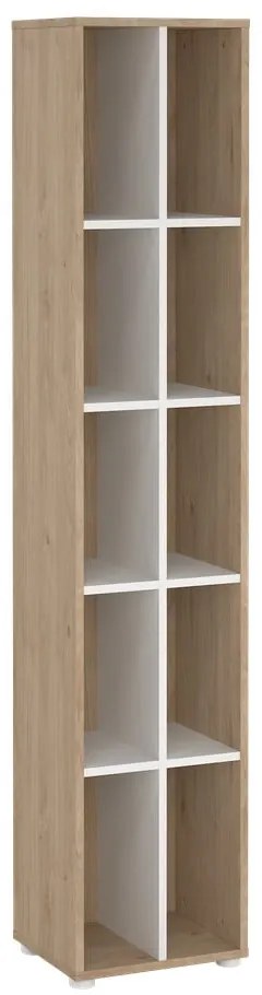 Biało-naturalny regał w dekorze dębu 41x205 cm Sign – Tvilum