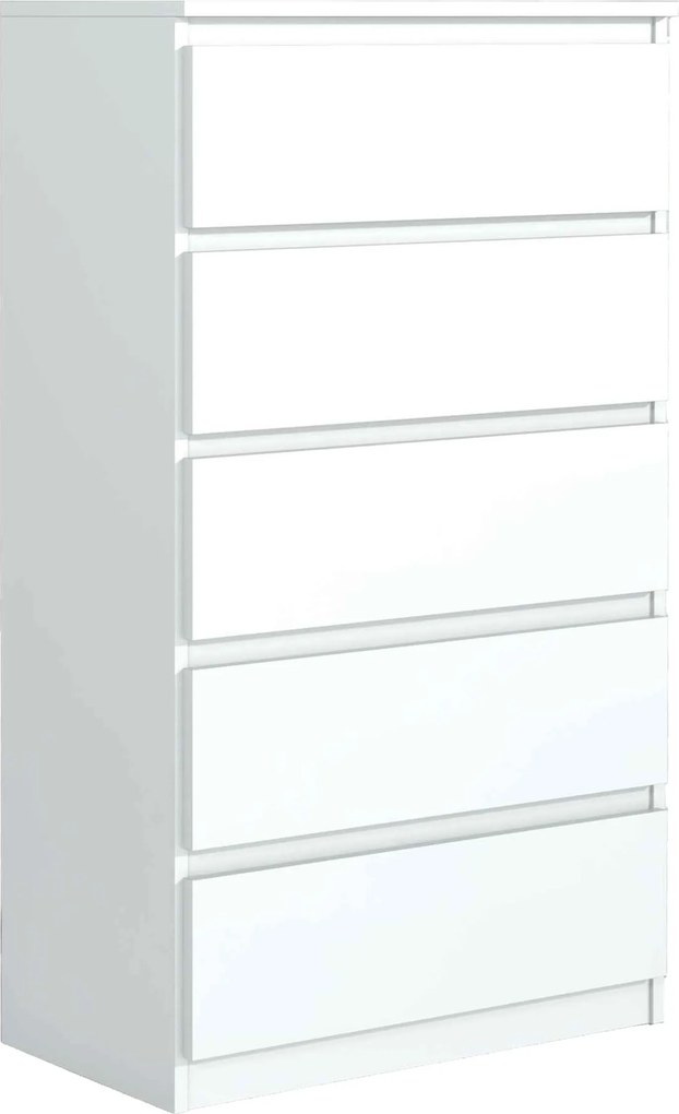 Komoda NUDO 70 cm do Salonu Sypialni 5 Szuflad Biały