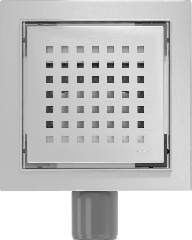 Mexen Flat-Q M08 wpust podłogowy kwadratowy 12 x 12 cm, inox - 1010512