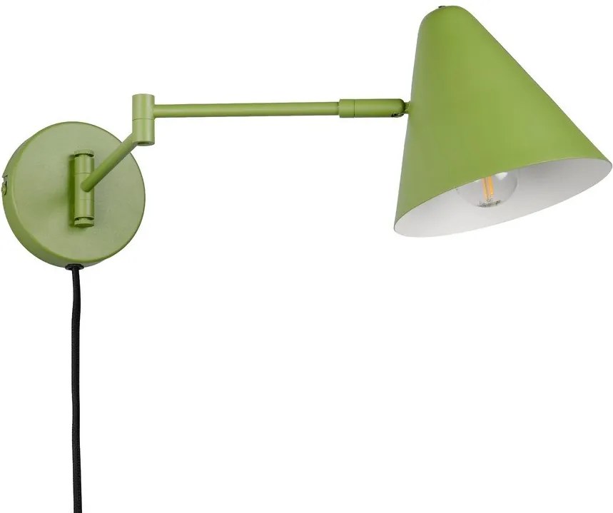 Zielony kinkiet z elastyczną konstrukcją do kontaktu ø 15 cm Cosima – Trio