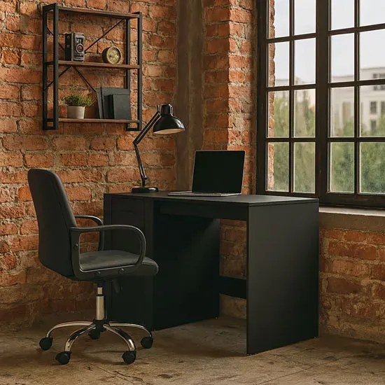 Czarne minimalistyczne biurko do biura A7-F23