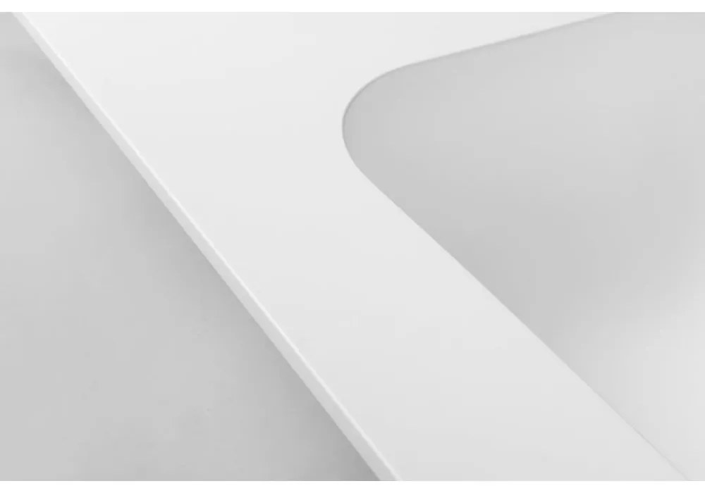 Biała umywalka podwójna z imitacji kamienia 180x51,5 cm Aruba – Sapho