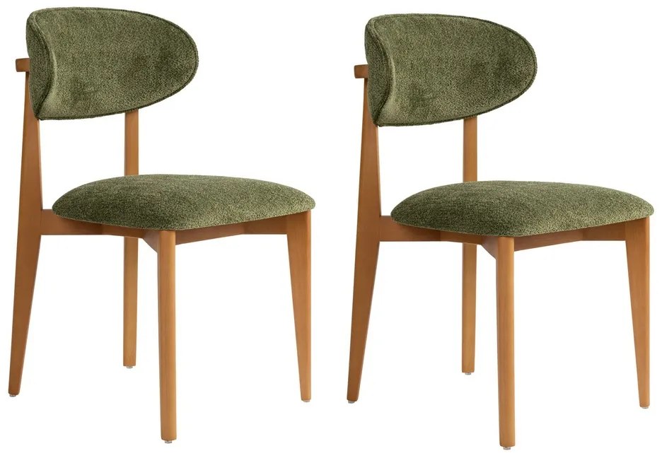 Zestaw krzeseł do jadalni Lionte Green and Dark Oak, 2 szt.