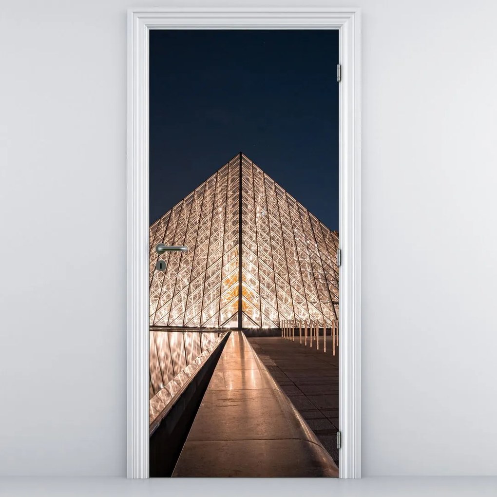 Fototapeta na drzwi - Luwr nocą (95x205cm)