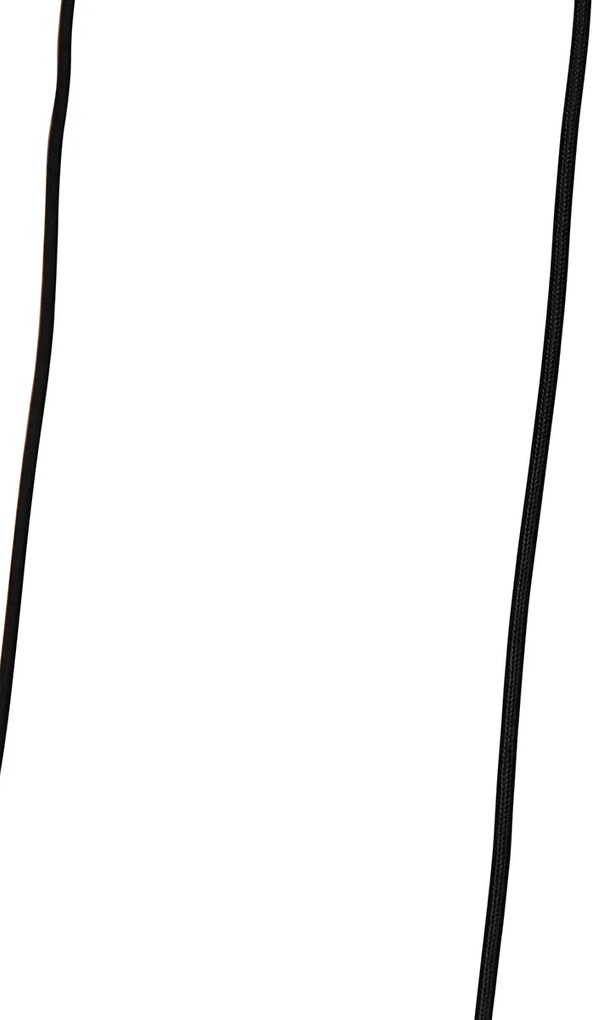 Rustykalna lampa wisząca czarna ze sznurkiem 3-światłowa - Leia