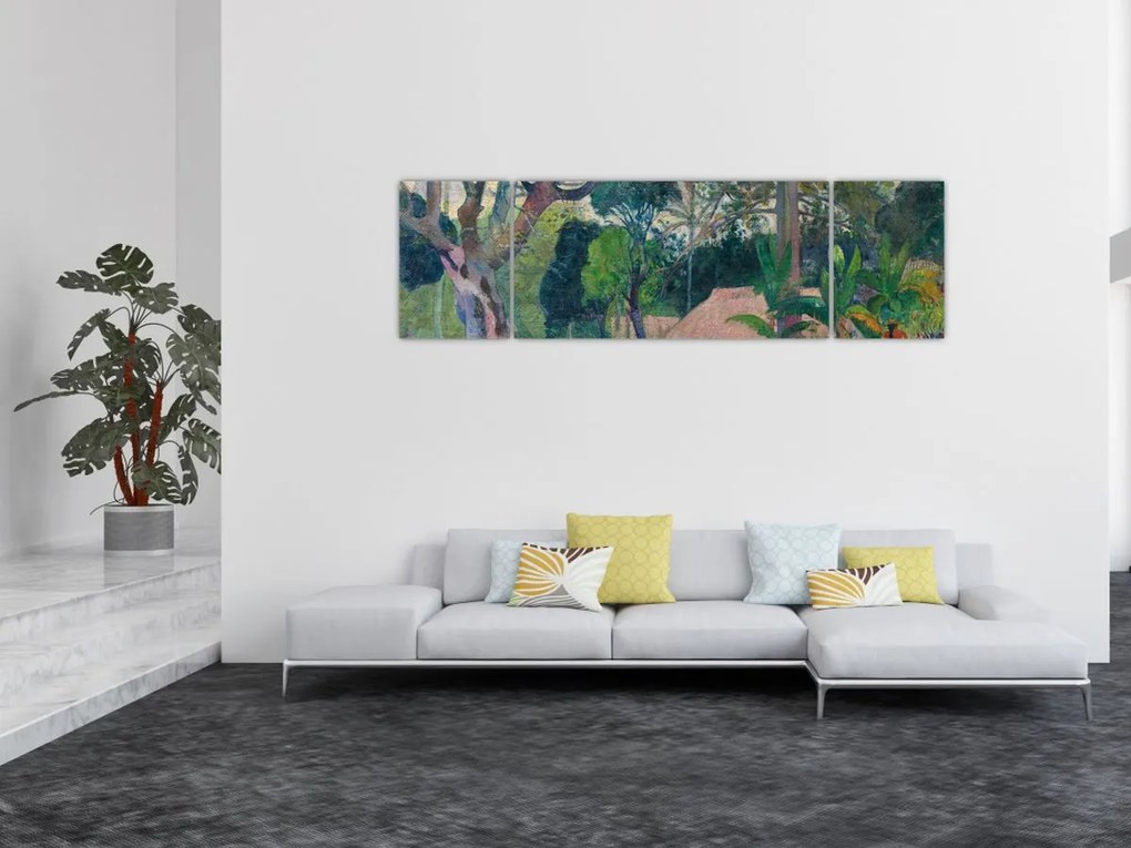 Obraz - Paul Gauguin, Te raau rahi (The Big Tree), reprodukcje (170x50 cm)