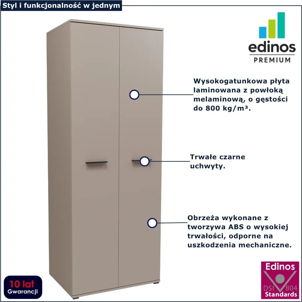 Kaszmirowa szafa dwudrzwiowa na ubrania z drążkiem F9-C76