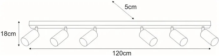 Czarna lampa sufitowa reflektory spot - S158-Nordia