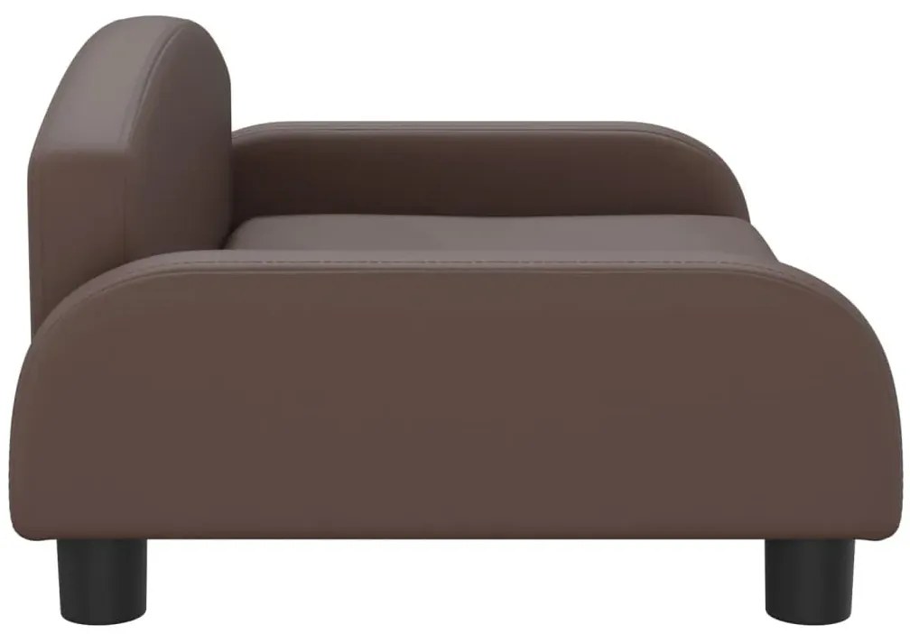 Brązowa sofa dziecięca ze sztucznej skóry A9-C99