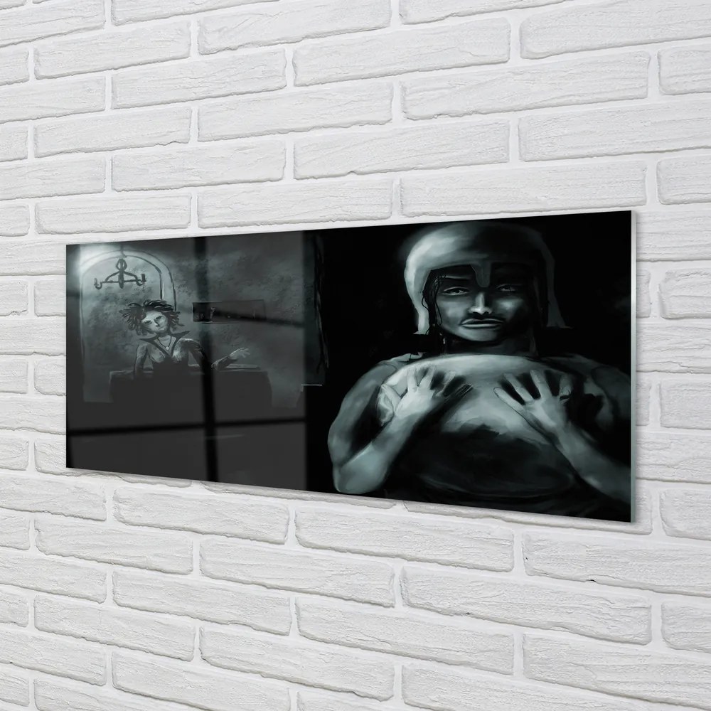 Panel szklany do Kuchni Mroczne Sylwetki