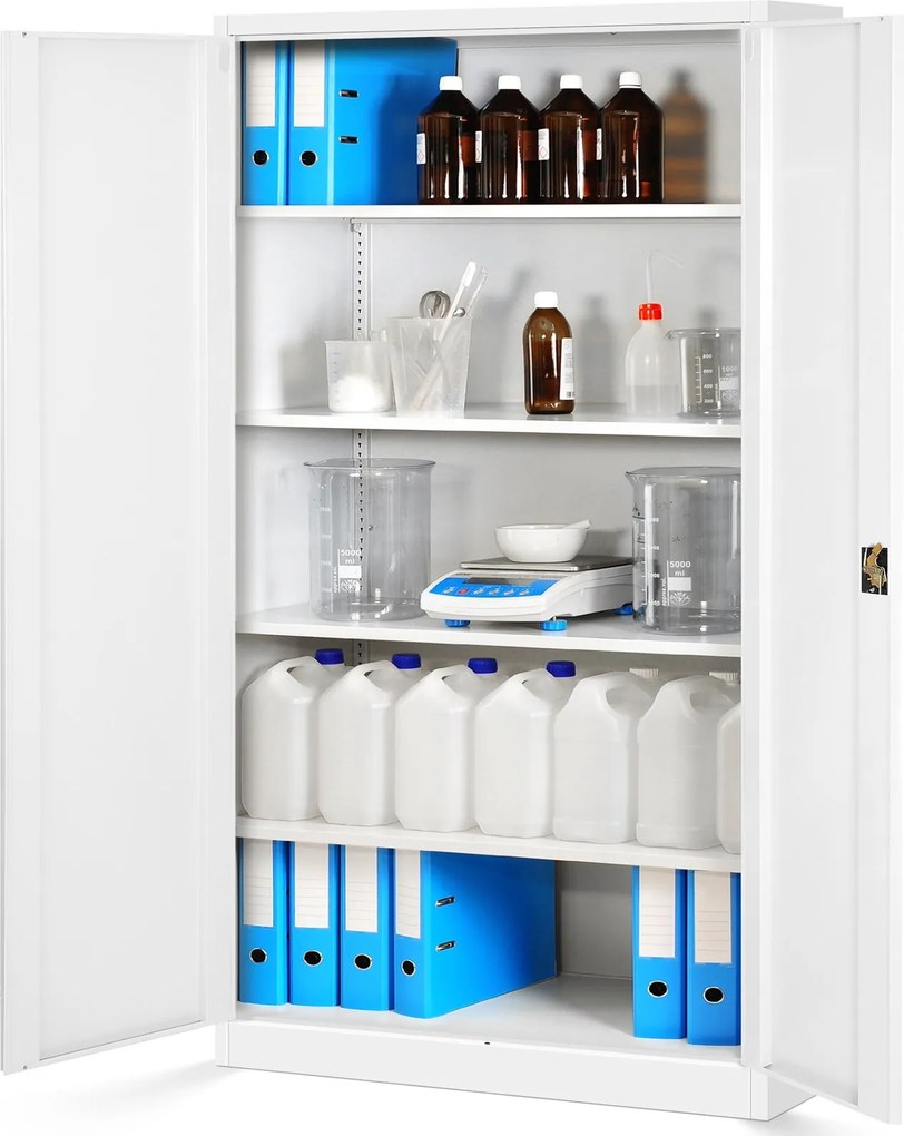 Szafa biurowa na akta szeroka Jan II 115x40x185 cm biała