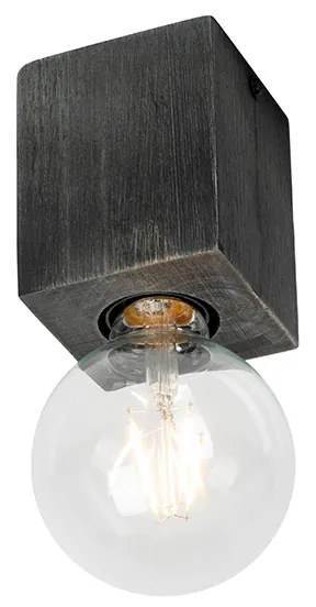 Rustykalny reflektor czarny z drewna - Bloc