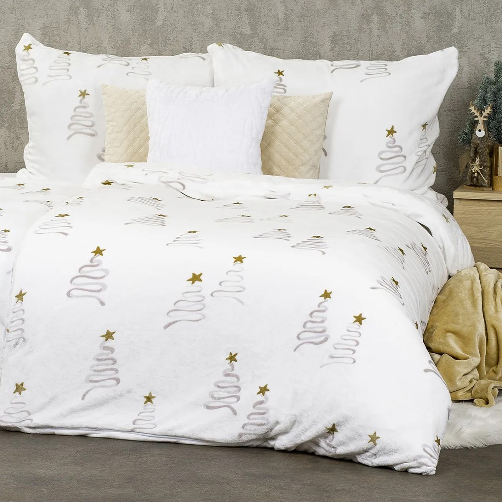 4Home Pościel mikroflanela Christmas tree, 140 x 200 cm, 70 x 90 cm