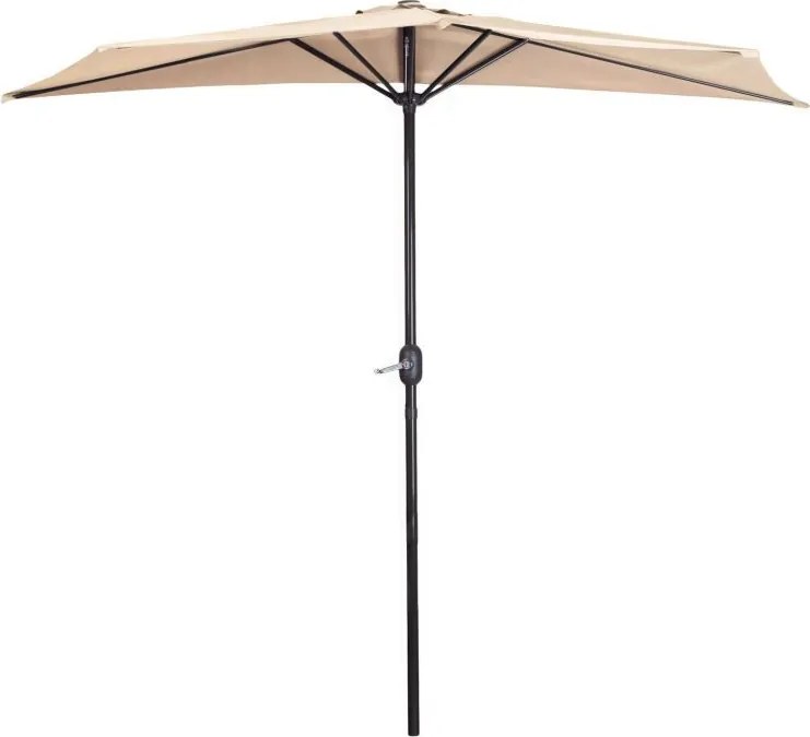 Parasol ogrodowy boczny UM016 - składany, przyścienny, beżowy