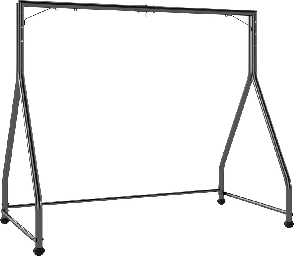 Outsunny Stojak na huśtawkę, wszechstronna konstrukcja do huśtawek dwu- i trzyosobowych lub wiszących koszy, czarny | Aosom PL