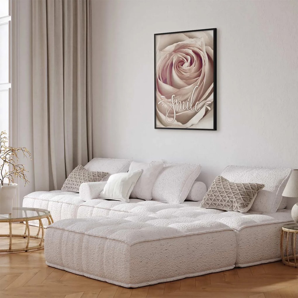 Plakat Uśmiechnij się 21x30 cm z ramą czarną bez marginesu ARTGEIST B