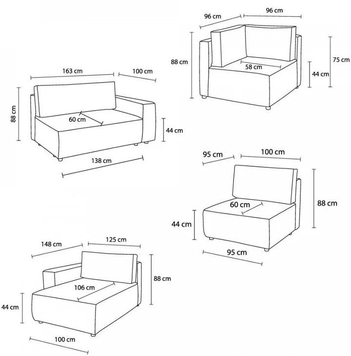 Kremowy sztruksowy narożnik (lewostronny) Nihad modular – Bobochic Paris