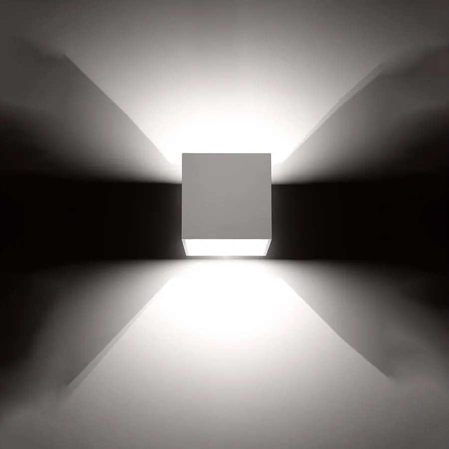 Kinkiety nowoczesny Quadx, aluminium - 1 źródło światła 3000K - L.10 x H.10 cm - biały