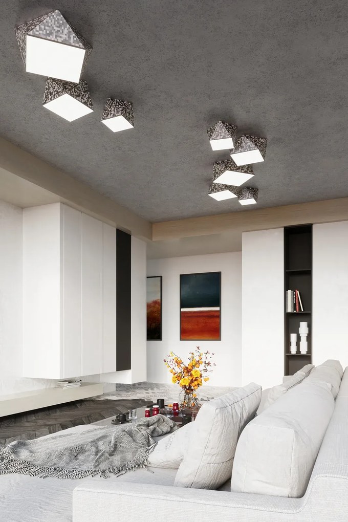 Plafon HEXA 25 cekinowy geometryczny SOLLUX  LIGHTING