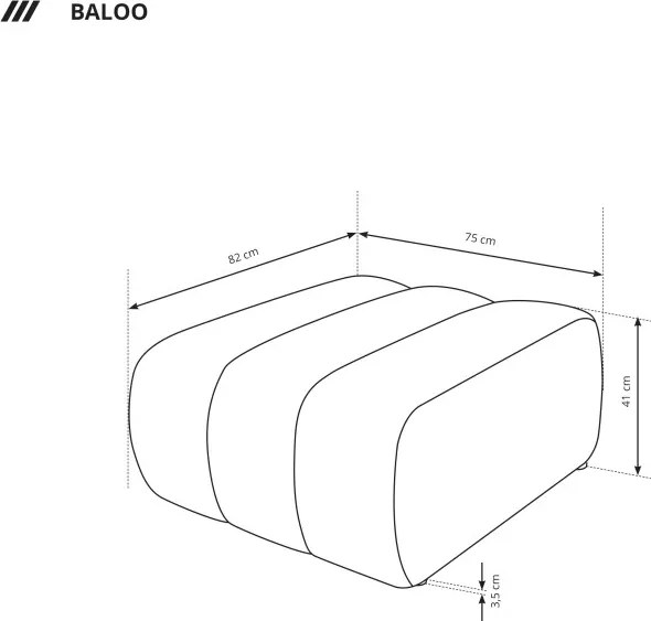 Pufa BALOO w kolorze kremowym w tkaninie LAMBI 08