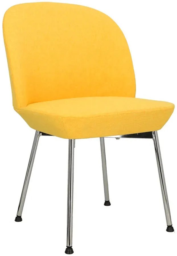 Żółte chromowane krzesło minimalistyczne R2-R10