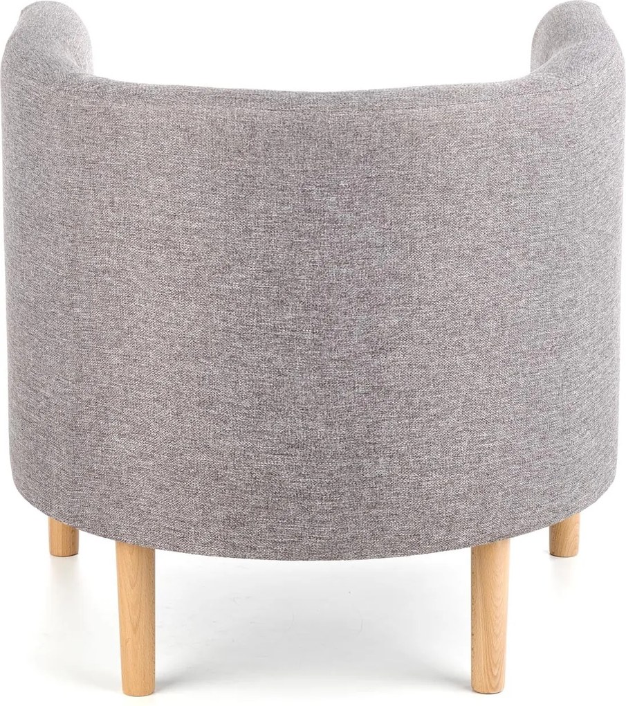 Tapicerowany fotel na drewnianych nóżkach Clubby