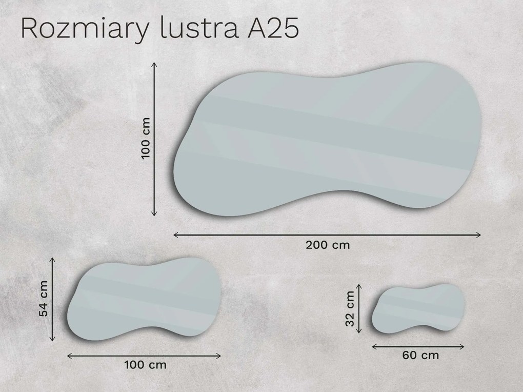 Organiczne lustro LED z oświetleniem A25