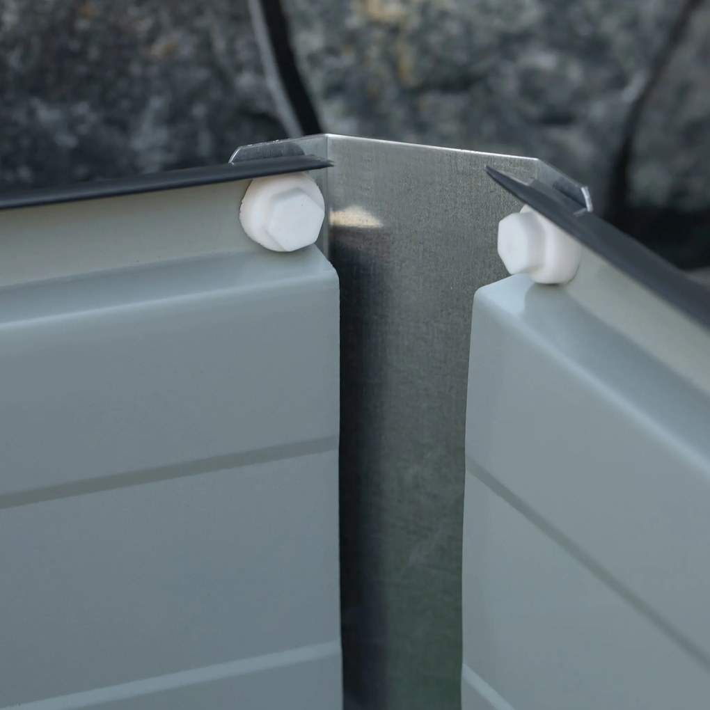 Outsunny Podwyższona Grządka Ogrodowa ze Stali Ciemnoszara 66x47x40cm Łatwa w Montażu i Trwała | Aosom PL