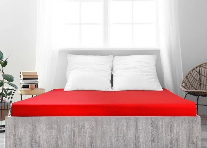4Home prześcieradło jersey Ideal czerwony, 200 x 200 cm