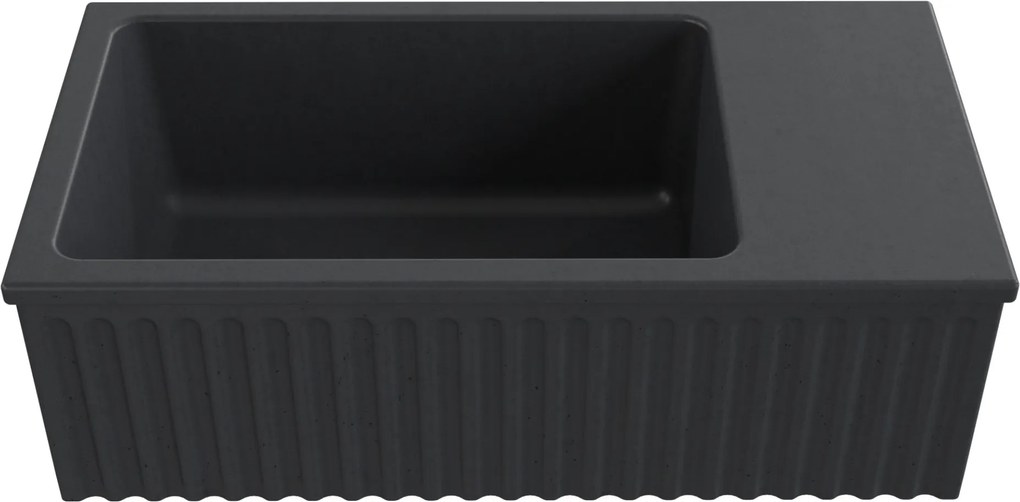 Umywalka betonowa ryflowana nablatowa / wisząca prostokątna 60 x 30 cm WELLE Różowa| różne kolory : Kolor - Czarny, Typ montażu - nablatowa