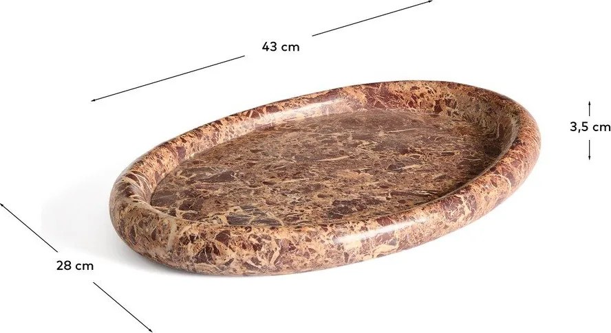 Marmurowa taca dekoracyjna 28x43 cm Lenorel – Kave Home