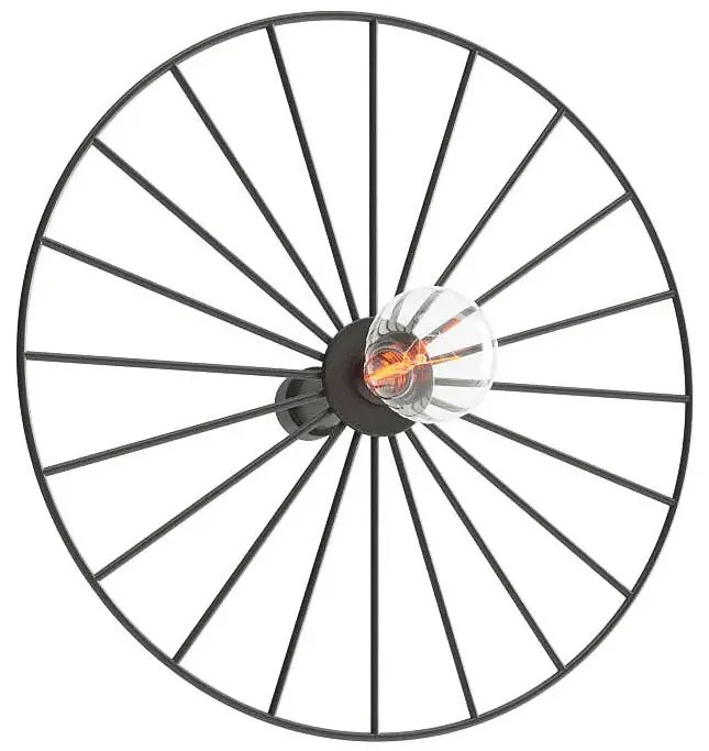 Czarny okrągły plafon kinkiet loftowy 30 cm - A193 L0-K02