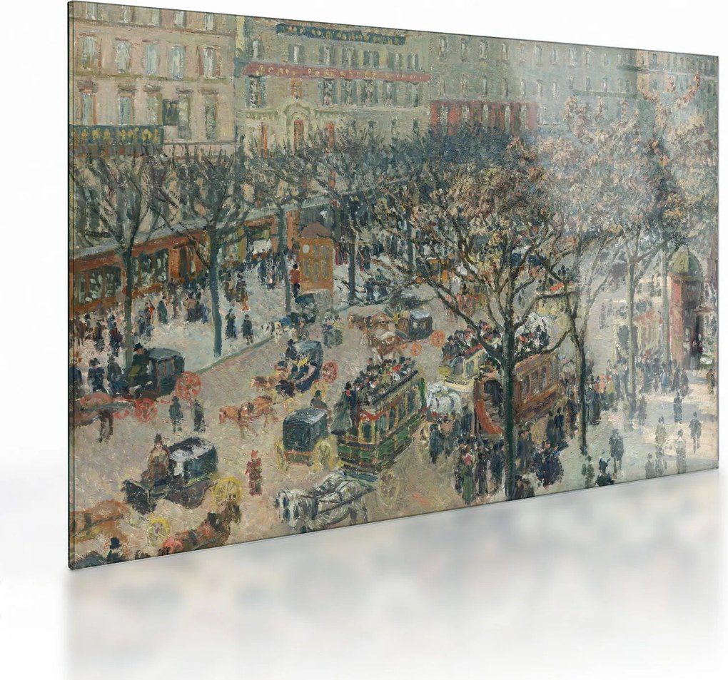 Obraz na szkle - Camille Pissarro, Boulevard des Italiens, Morning, Sunlight, reprodukcje (70x50 cm)