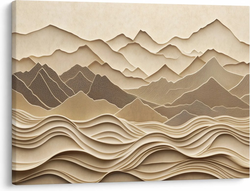 Obraz - 3D linie gór (70x50 cm)