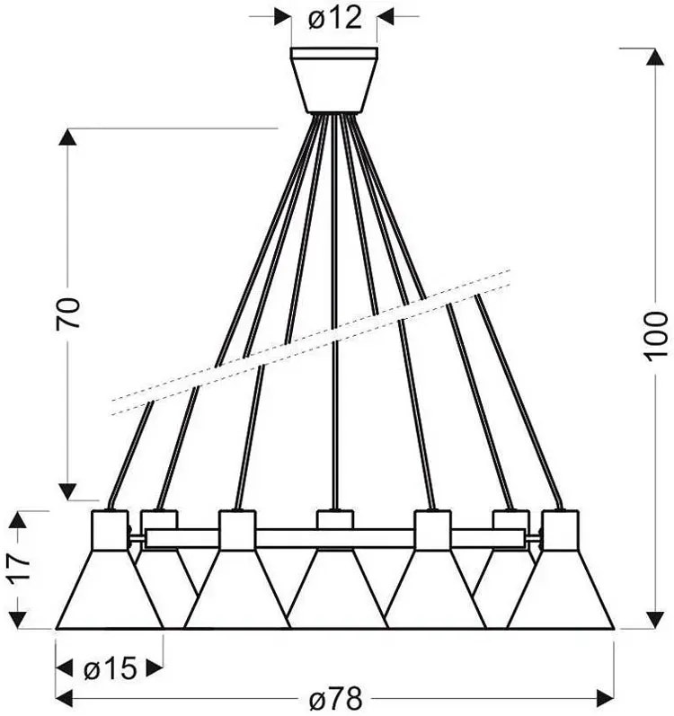 Czarna metalowa lampa wisząca do jadalni - K104 Bradley 3X