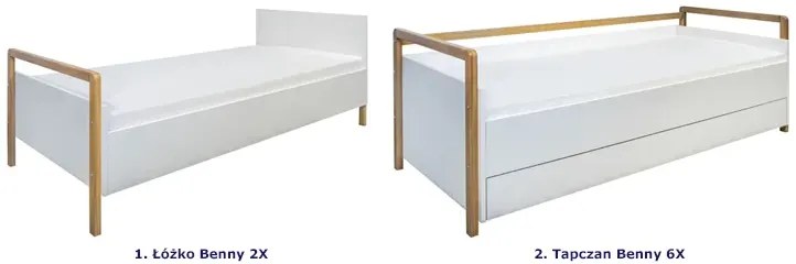 Białe nowoczesne łóżko dziecięce - Erno 2X
