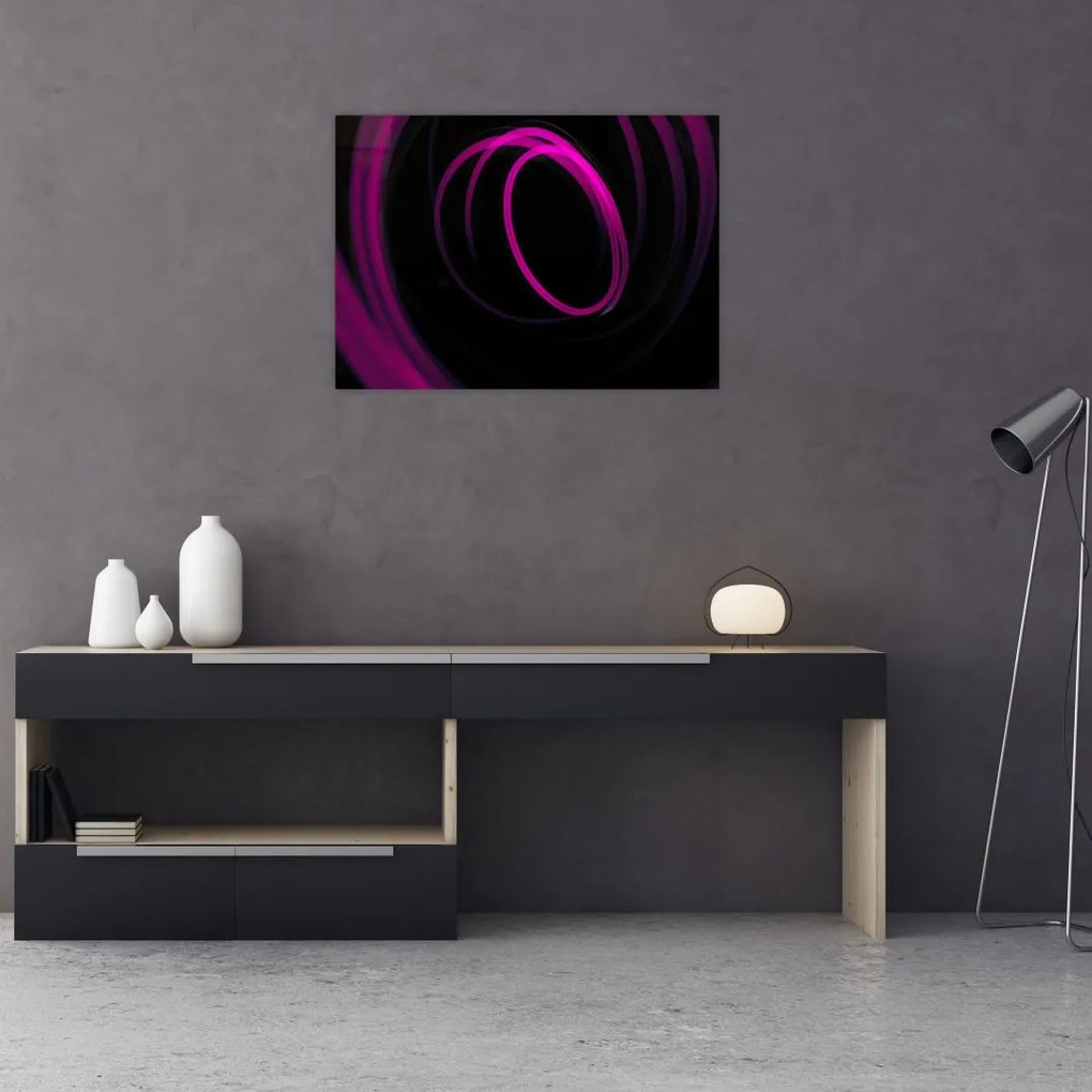 Obraz na szkle - fioletowe kreski (70x50 cm)