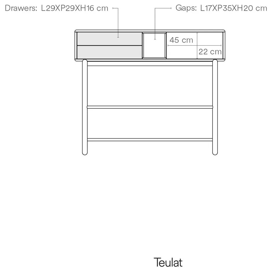 Ciemnoszara konsola 35x120 cm Corvo – Teulat