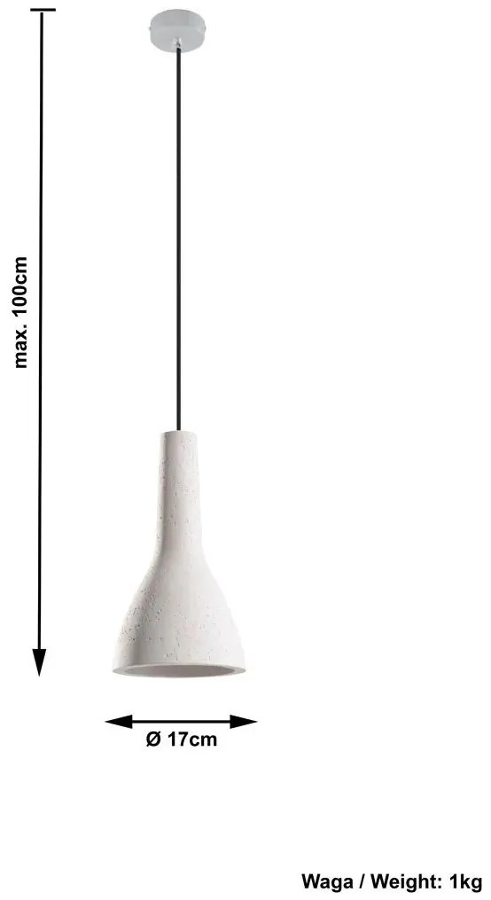 Loftowa lampa wisząca z betonu 3X E831 R3-B96