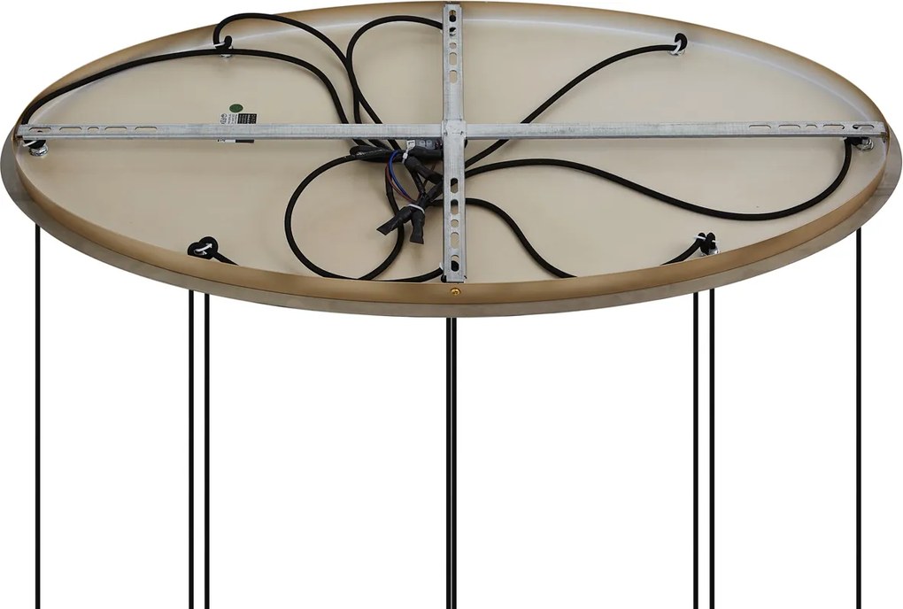 Lampa wisząca Art Deco złota z bursztynowym szkłem 9-punktowa - Jia