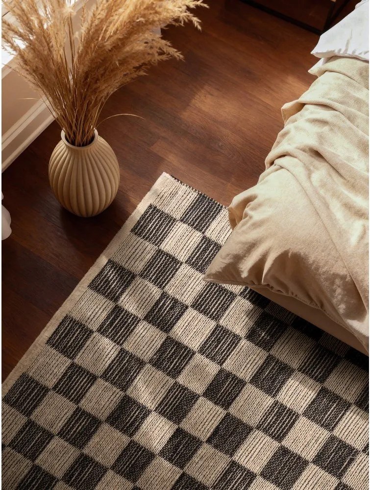 Czarny/kremowy dywan z mieszanki juty dwustronny/tkany ręcznie 160x230 cm Rex – Hanse Home