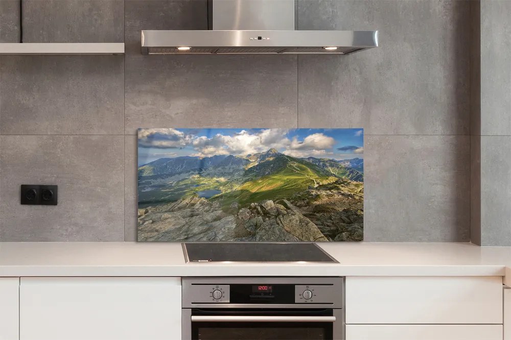 Szklany Panel Panorama Gór i Jeziora