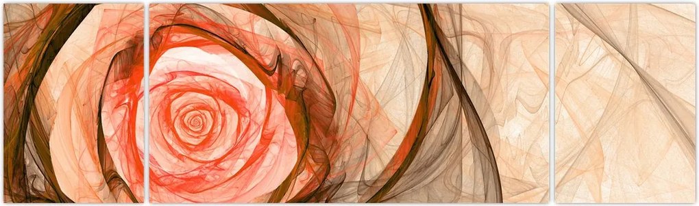 Obraz - Abstrakcyjny róż z białym tłem (170x50 cm)