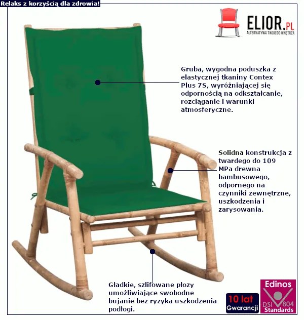 Bujany fotel bambusowy na taras - Stella