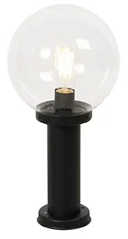 Zewnętrzna lampa podłogowa czarna z plastikową kulą 50 cm IP44 - Sfera