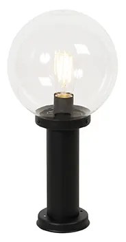 Zewnetrzna Stojąca lampa zewnętrzna czarna z przezroczystą kulą 50 cm IP44 - Sfera Nowoczesny Oswietlenie zewnetrzne